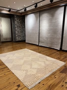 Kabartma ipek Desenli Modern Halı
