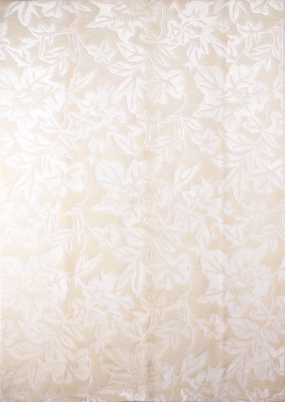 Silk Flower Patterned Handmade Carpet