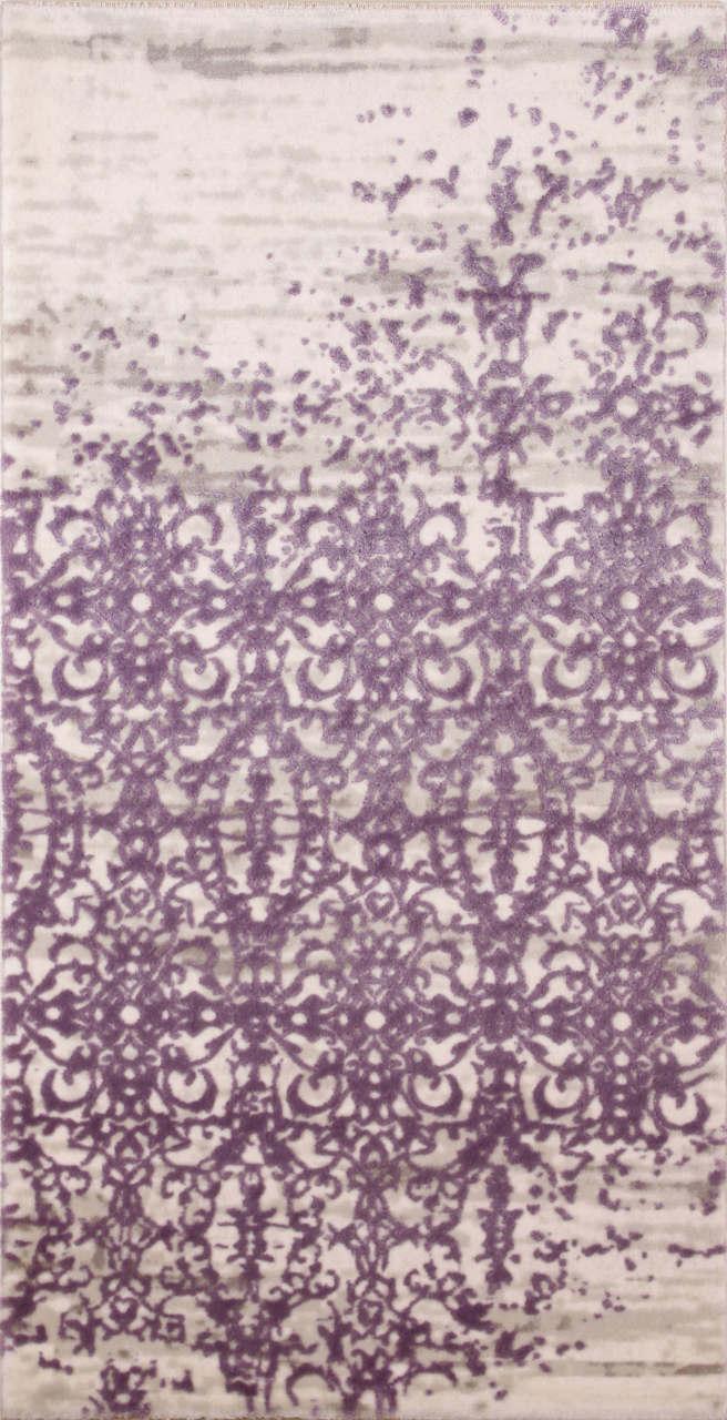Lila Desenli Modern Yatak Odası Halısı 0.80 x 1.50