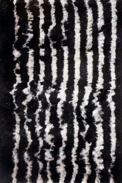 Parıltılı Ultra Shaggy Siyah Beyaz Halı