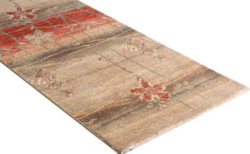 Özel Çiçek Tasarımlı El Dokuması Koridor Halısı