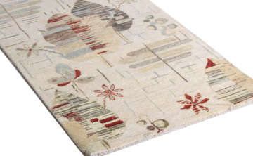 Özel Yaprak Tasarım El Dokuması Koridor Halısı