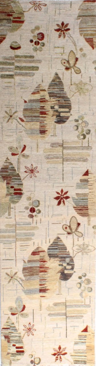 Özel Yaprak Tasarım El Dokuması Koridor Halısı