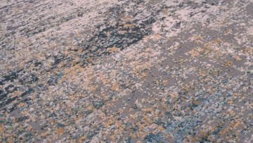 Mavi Detaylı Gri Modern Halı