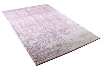 Pembe Silik Desen Tasarımlı Halı