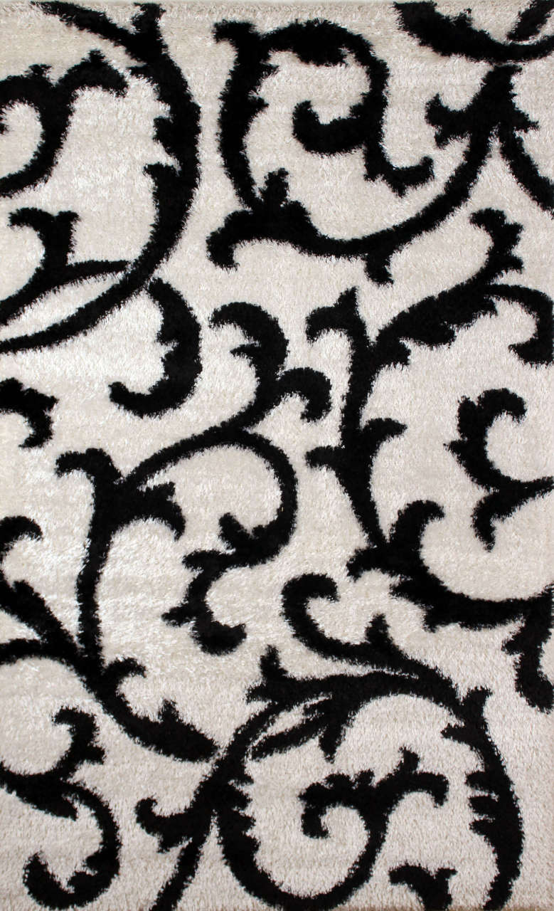 Soft Black and White Patterned Carpet 1:50 x 2:33