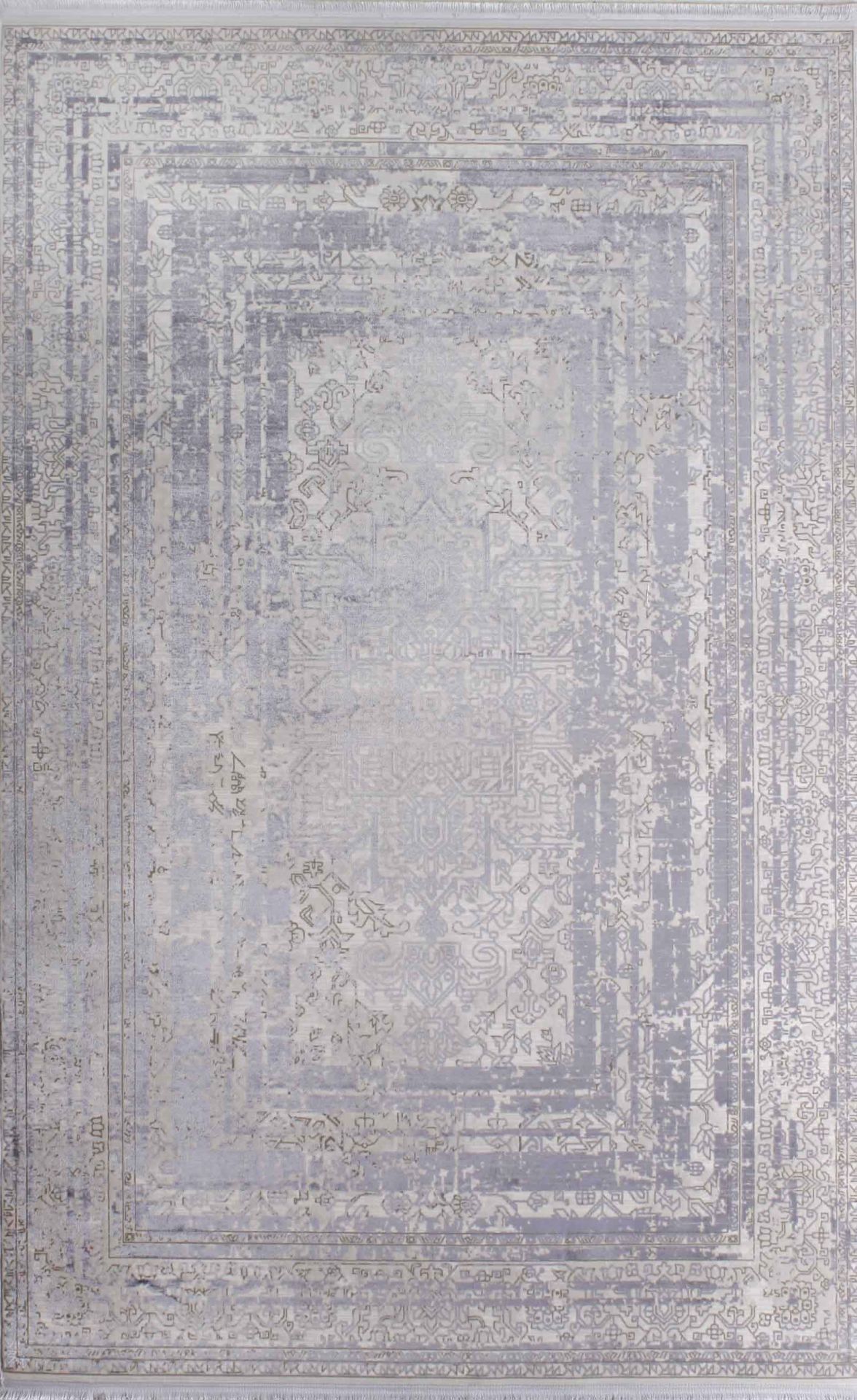 Denim Renkli Tasarım Bambu Halı