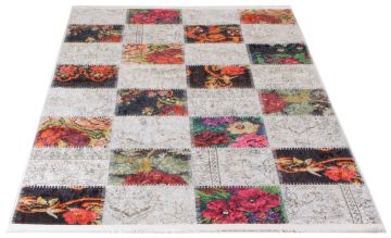 Patchwork Patterned Chenille Rug