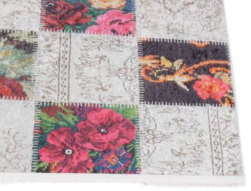 Patchwork Patterned Chenille Rug