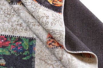 Patchwork Patterned Chenille Rug