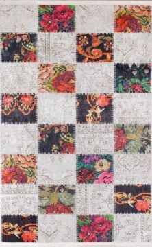 Patchwork Patterned Chenille Rug