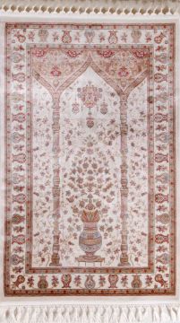 Krem Rengi Bambu İpek Seccade