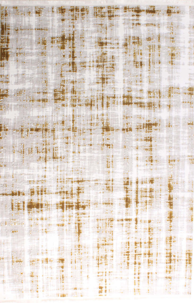 Kendinden Desenli Modern Sarı Halı