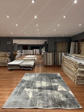 Geometrik Desen Bambu Salon Halısı