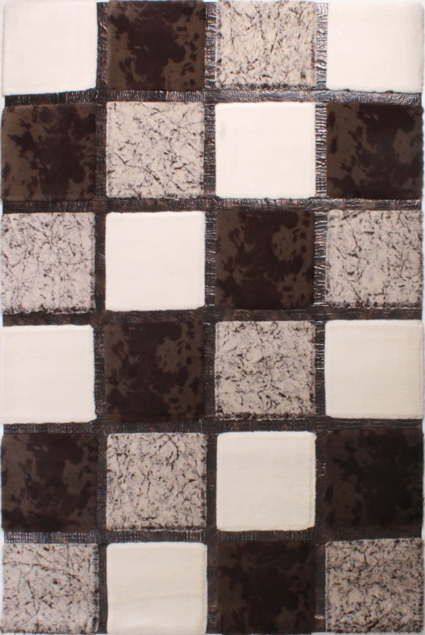 Krem Kahve Astragan Deri Halı