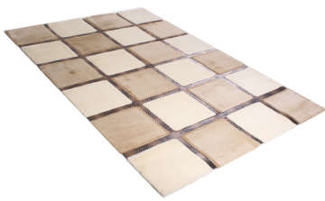 Kahve Krem Astragan Deri Halı