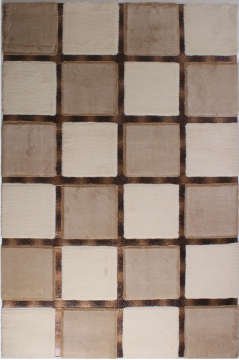 Kahve Krem Astragan Deri Halı