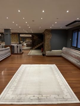 Kenarı Desenli Bambu Halı