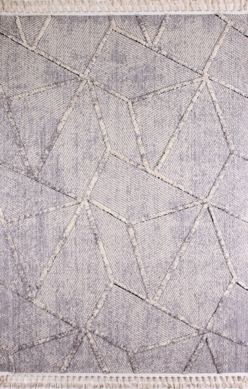 Kabartma Desenli Modern Gri Kilim