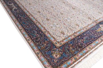 Modernized Classic Navy Blue Silk Carpet 2.00 x 3.00 = 6.00m²