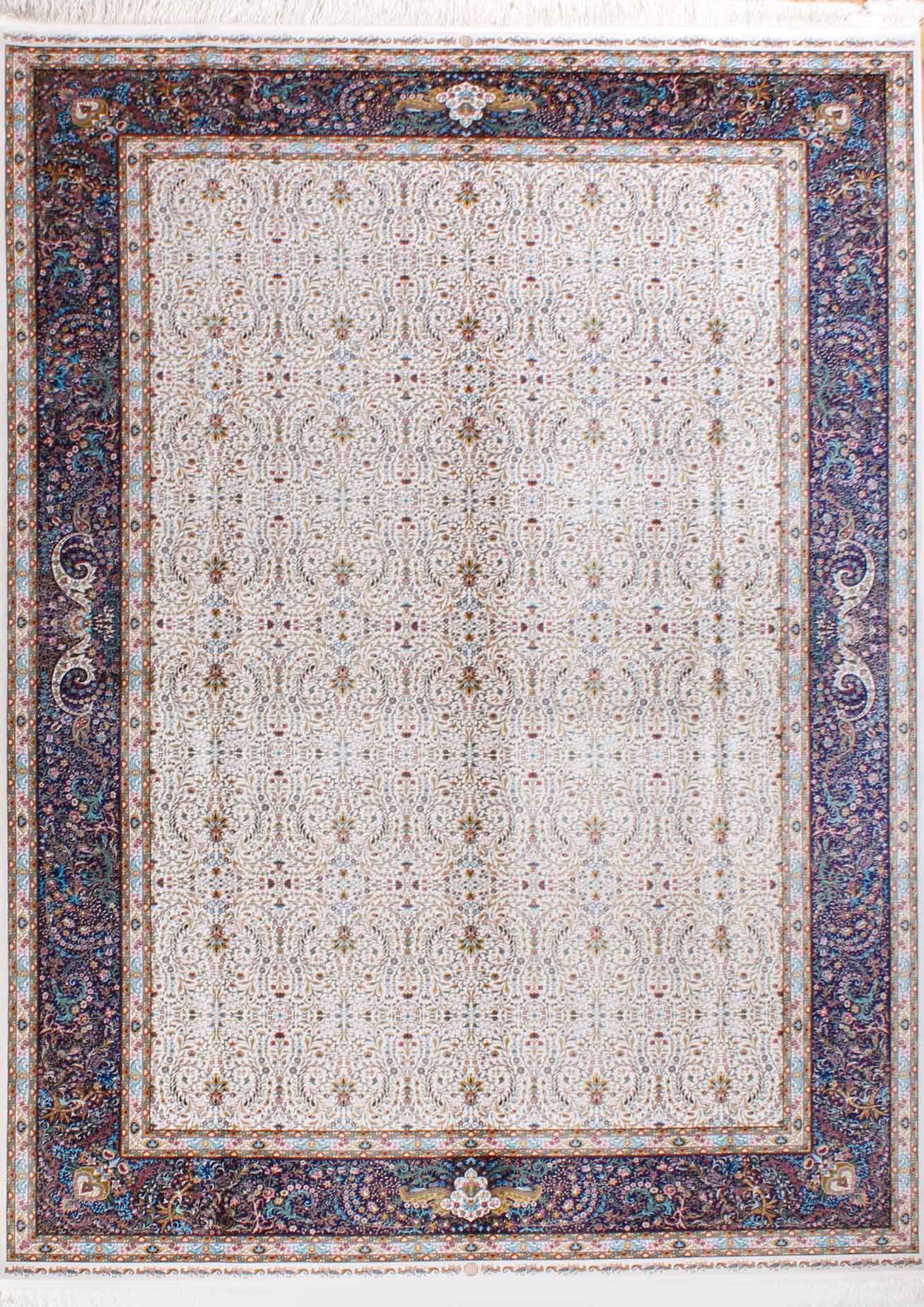 Modernized Classic Navy Blue Silk Carpet 2.00 x 3.00 = 6.00m²