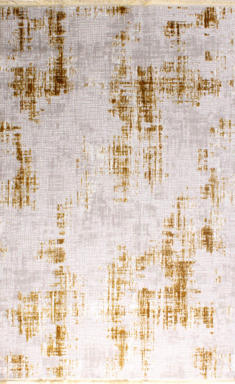 Kendinden Desenli Sarı Beyaz Modern Halı