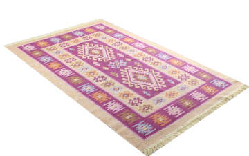 Lila Pembe Desenli Kilim