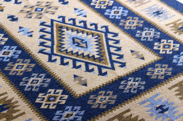 Klasik Kilim Desenli Mavi Kilim