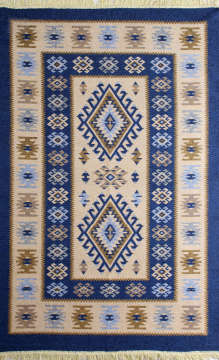 Klasik Kilim Desenli Mavi Kilim