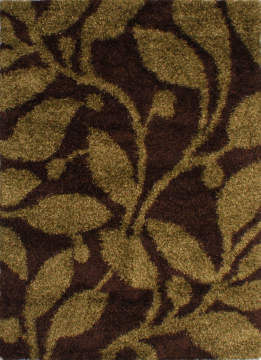 Yeşil Yapraklı Shaggy Halı