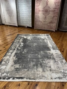 Eskitme Gri Modern Halı