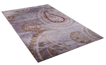 Şakayık Desenli Gri Halı