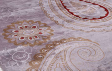 Şakayık Desenli Gri Halı