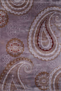 Şakayık Desenli Gri Halı