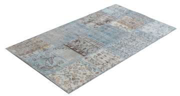Mavi Dikişli Patchwork Halı