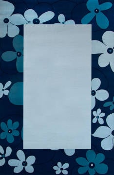 Koyunlu Standart Maral Gri Mavi Çiçekli Halı