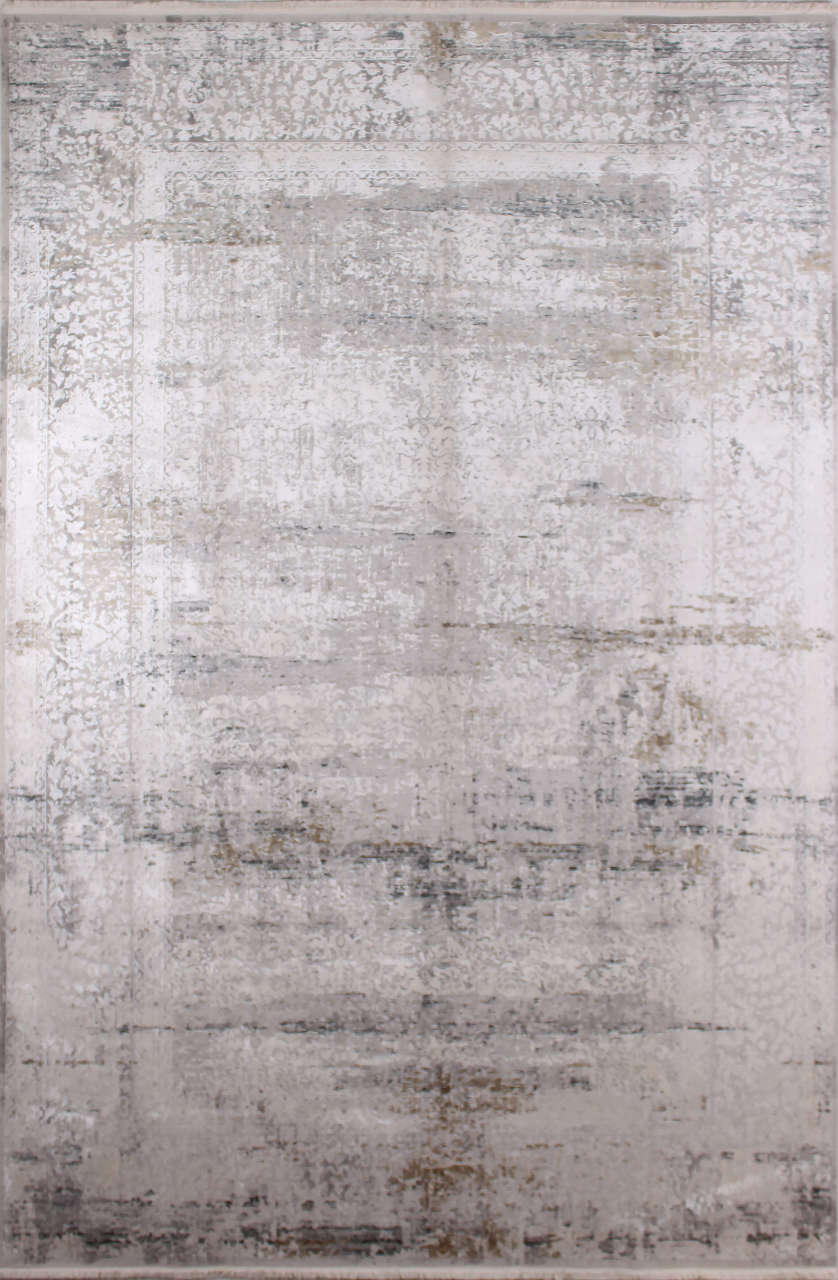 Beyaz Parlak Desenli Bambu Halı