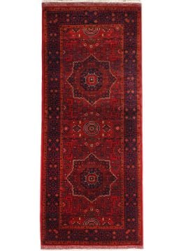 Memlük Desen Kırmızı Afgan El Halısı 1,98 x 2,98 = 5,90m²