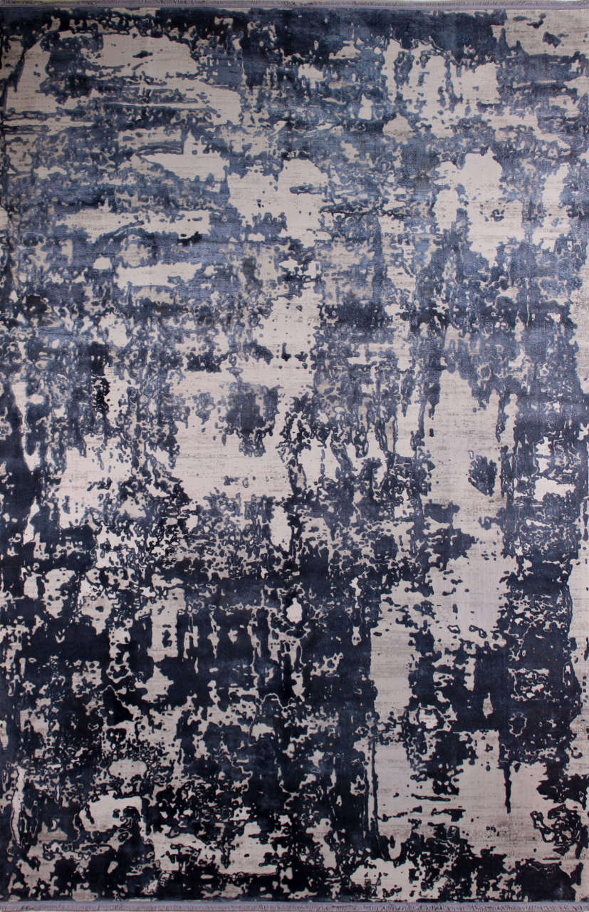 Lacivert Desenli Modern Bambu Halı 2.00 x 2.90