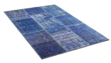 Koyu Mavi Renk Patchwork Halı