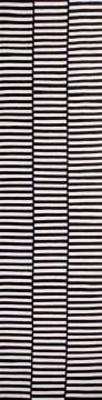 Siyah Beyaz Çizgili Modern Kilim