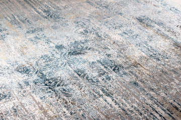 Mavi Detaylı Bambu Salon Halısı