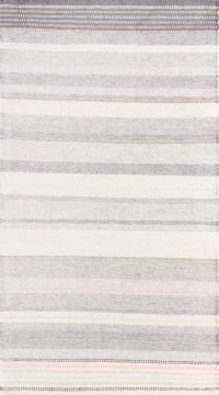 Gri Çizgili El Dokuması Kilim