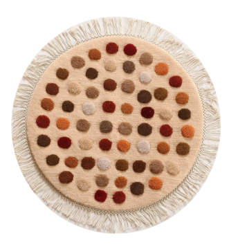 Pastel Ponponlu Yün Halı