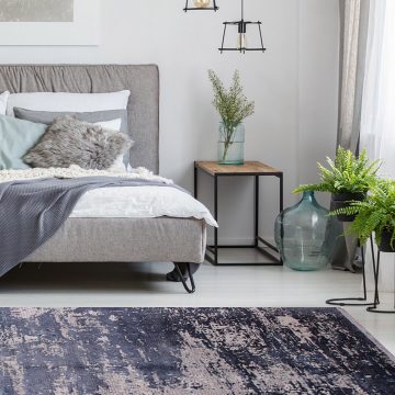 Lacivert Vizon Bambu Halı