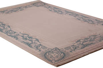 Mavi Bordürlü Klasik Salon Halısı