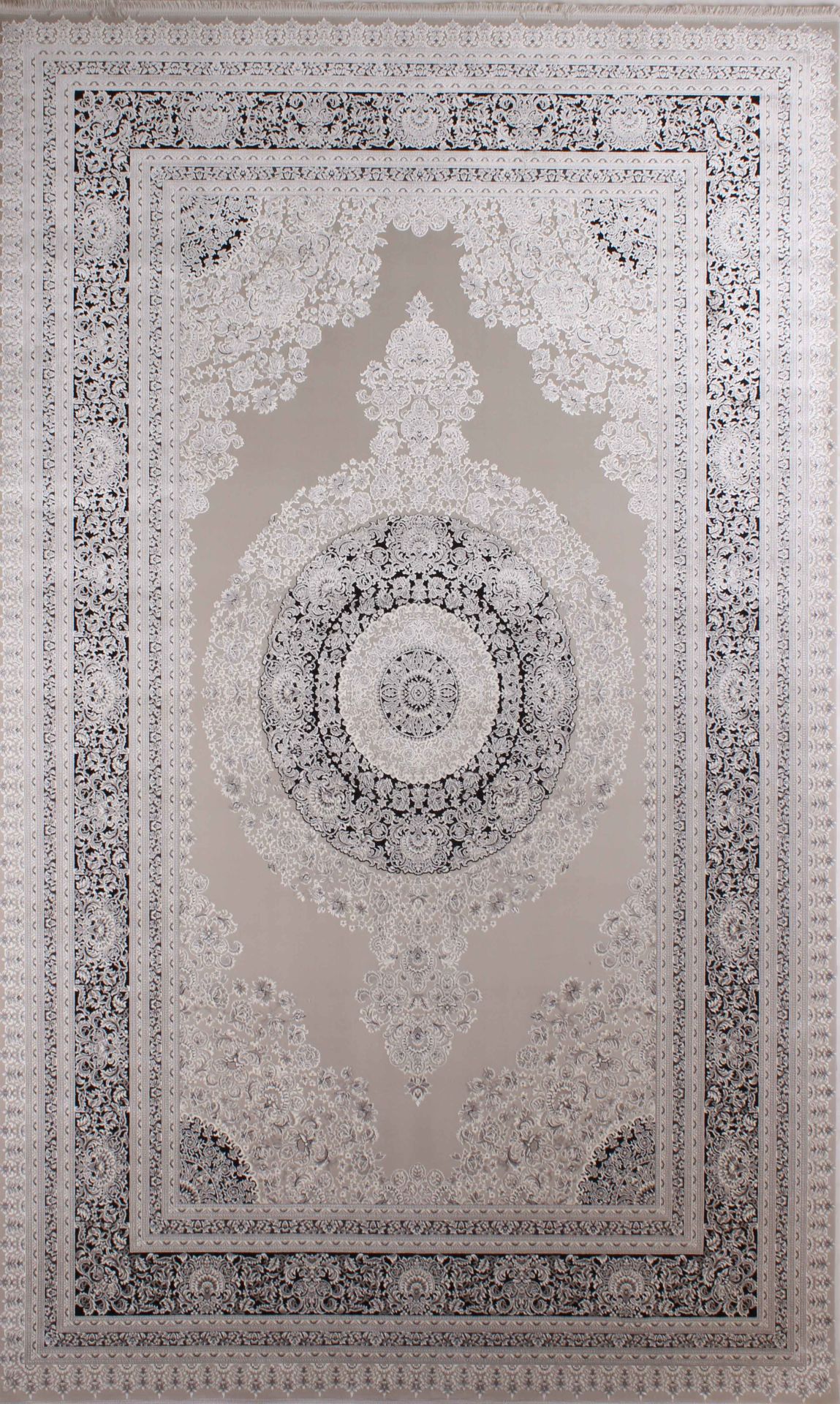 Klasik Desenli Antrasit Bambu Halı