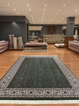Yağ Yeşili Hereke Desen Bambu Halısı