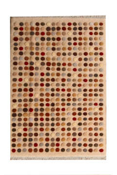 Pastel Ponponlu Yuvarlak Yün Halı