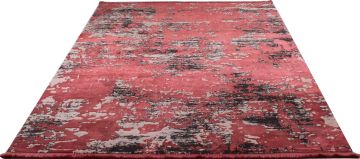 Anthracite Red Modern Bamboo Rug